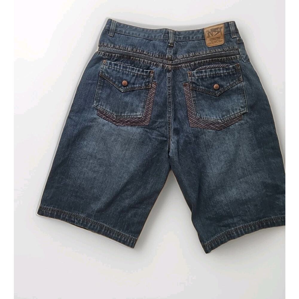 2k NSI Brand Jorts Jean Shorts Size 34 Baggy Wide Leg Skater Streetwear High Ris
